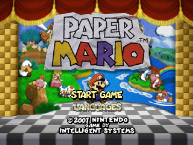 Paper Mario (E) Title Screen